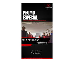 Renta de sala de juntas en Jardínes del Moral.